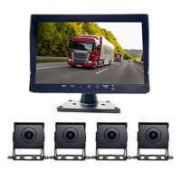 Hesida Monitor de 4 canales de 10 pulgadas, 1080P, autobús, RV, cámara de marcha atrás, camión, BSD, punto ciego, detección de vehículos, sistema de monitoreo de conductores DMS