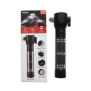 USB Charging Car Emergency Flashlight with Safety Hammer