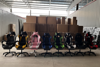 Chaise de jeu, chaise de bureau à domicile, chaise inclinable et réglable en hauteur avec design métallique industriel