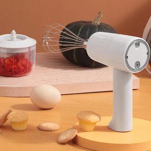 2-in-1 Nhỏ Gọn Không Dây USB Có Thể Sạc Lại Điện Tay Trộn Thực Phẩm <span class=keywords><strong>Chopper</strong></span> Trứng Beater Cho Tỏi Thịt Nấu Ăn Không Dây Nhựa - Product Image 5