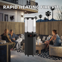 Chauffe-terraces au propane en acier moderne de forme hexagonale avec foyer rapide sans fumée