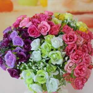 Ramo de rosas artificiales, 7 braguitas decorativas, 21 cabezas, gran oferta - Product Image 6