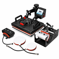 Mesin Cetak Kaos 5 in 1 Combo Heat Press Heat Transfer Sublimasi untuk Jersey, Kaos, Topi, Sepatu, Pulpen, Casing Ponsel