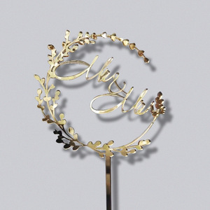 ของตกแต่งหน้าเค้กอะคริลิครูปท็อปเปอร์เค้กอะคริลิคทรงหกเหลี่ยมสำหรับเจ้าสาวเจ้าบ่าวของขวัญครบรอบแต่งงานงานประดิษฐ์ทำมือ - Product Image 5