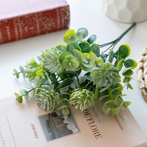 CallaFloral <b>Artificial</b> Snow Lotus <b>Bouquet</b> Green Plastic Wedding Home Decor 81005 - Product Image 2