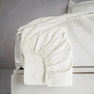 Sábana Ajustable de Algodón Muselina 100% para Cama Queen, con Bolsillo Profundo Elástico de 16 Pulgadas, 1 Unidad, Suave, Transpirable, Absorbente, Protector de Colchón Antiarrugas - Product Image 2