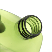 Offre Spéciale bouteille PET verte transparente de 350ml avec bouteille de shampooing à presser à capuchon rabattable noir pour emballage cosmétique