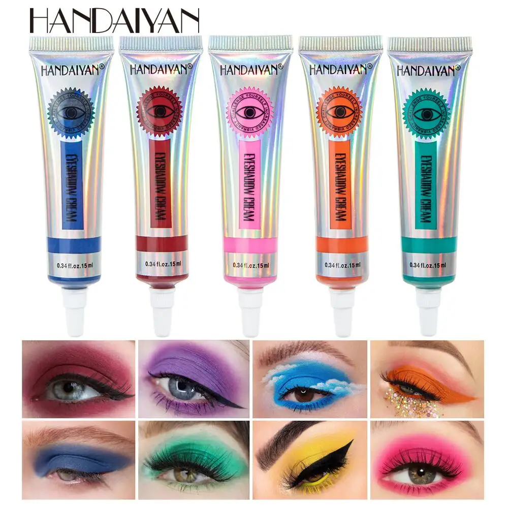 Handaiyan 12 màu sắc mờ Neon Eyeshadow sắc tố dễ dàng để áp dụng lâu dài bóng mắt không thấm nước không phai Eyeshadow Kem