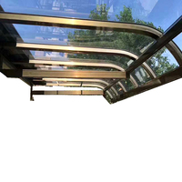 Auvent de balcon en polycarbonate avec cadre en aluminium imperméable pour l'extérieur, couverture de patio