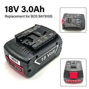 无绳电钻冲击锤 18V 3Ah 电池，替换用 BAT610G 锂电池，适用于 BOS 专业电动工具 - Product Image 1