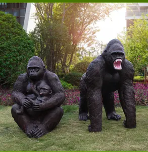 Büyük bahçe ev dekor için afrika hayvan Gorillar heykel sahne gorillar zemin dekor düğün fotoğraf stüdyosu