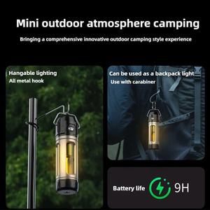 Lanterne de camping LED d'extérieur et lampe de poche multi-<span class=keywords><strong>outil</strong></span> avec charge USB luminosité réglable et base magnétique caractéristique étanche - Product Image 4