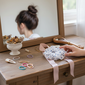 Trending Retro fatto a mano in resina acrilico nastro di pizzo Scrunchies vendita calda all'ingrosso di moda accessori per capelli per bambini e donne - Product Image 3