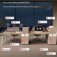 BGZ-213X Poste de travail de bureau combiné pour 24 personnes, cabine de bureau double ou triple, minimaliste, moderne, avec rangement mobile