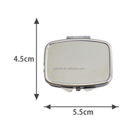 Miroir cosmétique pliable double face personnalisable en métal chromé avec séparateur de poudre et plateau pour correcteur, logo personnalisé 1x
