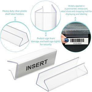Étiquette de présentation en plastique pour supermarché, grande signalisation d'étagère avec support d'étagère à angle droit - Product Image 4