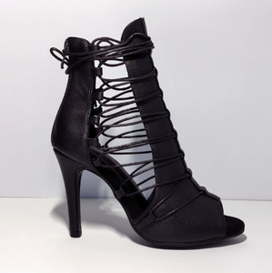 Nouvelles Bottes de Danse Jazz à Talon Haut et Bout Ouvert avec Bride Cheville pour Femme en Daim – Idéales pour Tenues et Costumes de Danse de Salon - Product Image 5