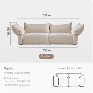 Canapé modulaire en tissu crème à pétales de fleurs, <span class=keywords><strong>design</strong></span> minimaliste nordique, pour salon de villa, forme d'angle incurvée, combinaison en ligne - Product Image 6