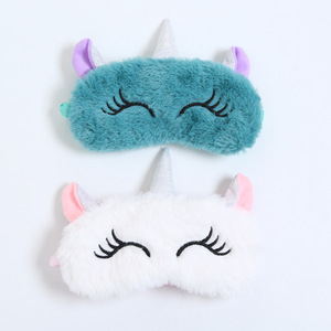 Venta caliente de fábrica nueva suave felpa <span class=keywords><strong>dormir</strong></span> ojo máscara <span class=keywords><strong>unicornio</strong></span> felpa ojo venda - Product Image 4
