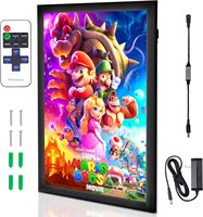 Kotak Lampu LED Aluminium Dinding Ukuran Kustom A1 A2 A3 A4 Bingkai Poster Kecerahan Tinggi Papan Tanda Iklan Kotak Lampu