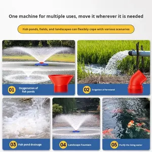 מאוורר אוטומטי לחלוטין לבריכות דגים מנירוסטה 220V משאבת אוורור לגידול צפרדע מים צפה משאבת חמצן - Product Image 4