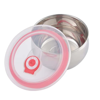 201 Boîte de rangement hermétique ronde étanche en acier inoxydable avec couvercle Boîte à lunch chauffante pour le bureau ou l'école