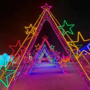 Led Street Arch Heart Outdoor Theme Lantern Festival Large Christmas Lighting 3D Decorative Arch Motif Light