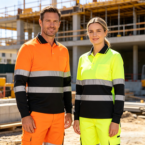 EN20471 Custom Logo Polyester High Visibility Reflective Safety Security Work Clothes Polo <strong>T</strong>-<strong>Shirt</strong> Hi Vis Workwear <strong>Worker</strong> <strong>Shirt</strong> - Product Image 2