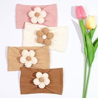 Bandeau en tricot pour bébé, doux et extensible, turban pour nouveau-né, bandeaux floraux bohèmes, accessoires mignons pour cheveux d'enfant