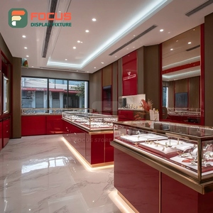 Vitrina de Exhibición de Joyería de Lujo con Marco de Madera, Mostrador de Exhibición para Tiendas de Marca - Product Image 4