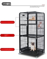 Cage à chat de luxe pliable multicouche en acier inoxydable sur mesure, avec structure d'escalade et de reproduction, design moderne et classique