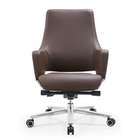 Chaise de bureau pivotante ergonomique au design moderne, en cuir véritable, pour usage professionnel, fabriquée à Foshan – Offre spéciale