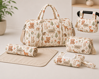 Ensemble de sacs à langer matelassés personnalisés pour bébé, sac de voyage pour maman, tapis à langer, organiseur de poussette, pochette pour lingettes humides avec logo personnalisé OEM ODM
