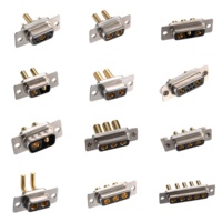 Connecteur D-Sub femelle à angle droit Denentech 13W6 plaqué or haute puissance pour PCB