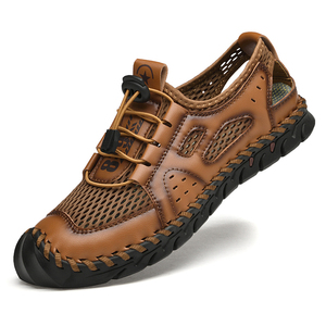 รองเท้าแตะหนังผู้ชายสำหรับเล่นกีฬากลางแจ้ง ฤดูหนาว ฤดูร้อน ตกปลา ใส่ชายหาด พื้นรองเท้าทำจากยางกันกระแทก ขายส่งแบบใหม่ - Product Image 2