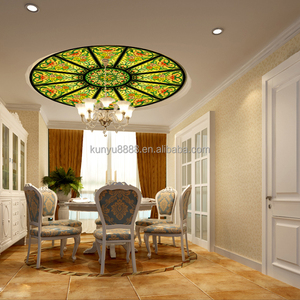 Fábrica personaliza iluminación y decoración de techo interior estilo catedral europea con vidrieras templadas. - Product Image 3