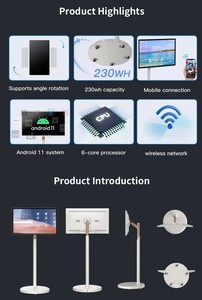 Téléviseur intelligent Android LED portable sur pied <span class=keywords><strong>32</strong></span> pouces 120 Hz 1080p avec écran tactile, idéal pour TikTok et le divertissement en direct, HDTV blanc - Product Image 5