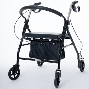 2-in-1 Rollator Walker with Seat Folding 4-Wheel Walking Aid Shopping <strong>Trolley</strong> for Elderly Lightweight <strong>Mobility</strong> Support - Product Image 1