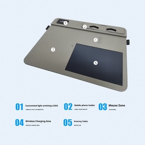 Chữ viết tay bảng không dây sạc chuột <span class=keywords><strong>Pad</strong></span> 15W LCD viết bảng sáng logo đa chức năng da 30x20cm phim hoạt hình Chứng Khoán - Product Image 3