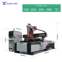 Xunke - Máquina Fresadora CNC de Alta Velocidad con 16 Herramientas de Cambio Automático de 3 Ejes para Fabricación de Muebles de Madera, Modelo 1328 2130