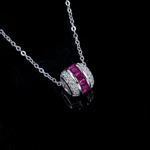 S925 <b>Ruby</b> Pendant <b>Necklace</b> - Product Image 3
