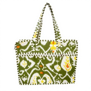 Mochila para Portátil Hecha a Mano, Elegante, 100% Algodón, Estampado a Bloque, Cierre con Asa Acolchada, Grande, Ecológica, Ligera, para Oficina - Product Image 1