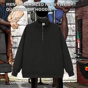 Sweat à capuche unisexe surdimensionné en tissu éponge épais avec logo personnalisé sur le devant et options d'impression/broderie - Product Image 2