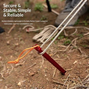 Pala Triangular de Aleación de Aluminio de 18 cm para Camping, Accesorio para Exteriores Resistente al Viento con Toldo Reforzado y Cuerda, Color Plateado - Product Image 5