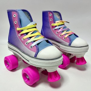 Zapatos <span class=keywords><strong>de</strong></span> lona en línea para hombre y mujer, calzado sencillo <span class=keywords><strong>de</strong></span> cuatro <span class=keywords><strong>ruedas</strong></span> en lugar <span class=keywords><strong>de</strong></span> niños y adultos - Product Image 2