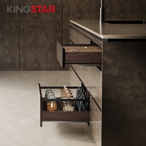 Cassetto in metallo sottile 3D KINGSTAR, sistema di cassetti in acciaio personalizzato con <span class=keywords><strong>chiusura</strong></span> ammortizzata, portata 35 kg per cucina, appartamento, camera da letto - Product Image 6