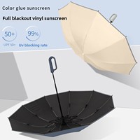 Parapluie pliant portable mains libres avec impression de logo personnalisé, boucle automatique, protection UV triple, vente en gros