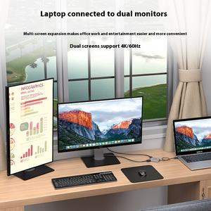 Лидер продаж, конвертер Thunderbolt <span class=keywords><strong>3</strong></span>-Dual DP 8 К60 Гц, адаптер для ноутбука Type-C, новое состояние, трансграничный - Product Image 2