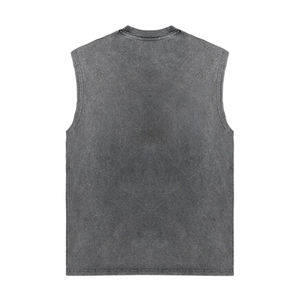 Benutzer definierte Streetwear Herren Weste Tank Top T-Shirt Herren Acid Washed Vintage ärmelloses T-Shirt - Product Image 4