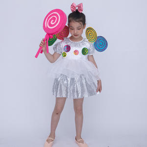 Sweet Lollipop Taste Vestido de tul con lentejuelas para niños Traje de baile Kindergarten - Product Image 3